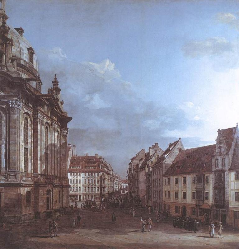BELLOTTO, Bernardo Dresden, the Frauenkirche and the Rampische Gasse oil painting picture